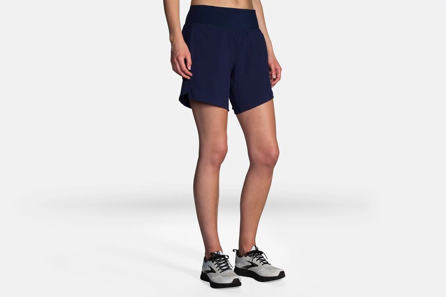 Womens Brooks Chaser 7" Bottoms Navy | 296475-PZS